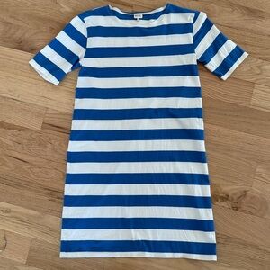 KULE "The Tee Dress" white/royal blue short sleeve cotton dress women's size XS